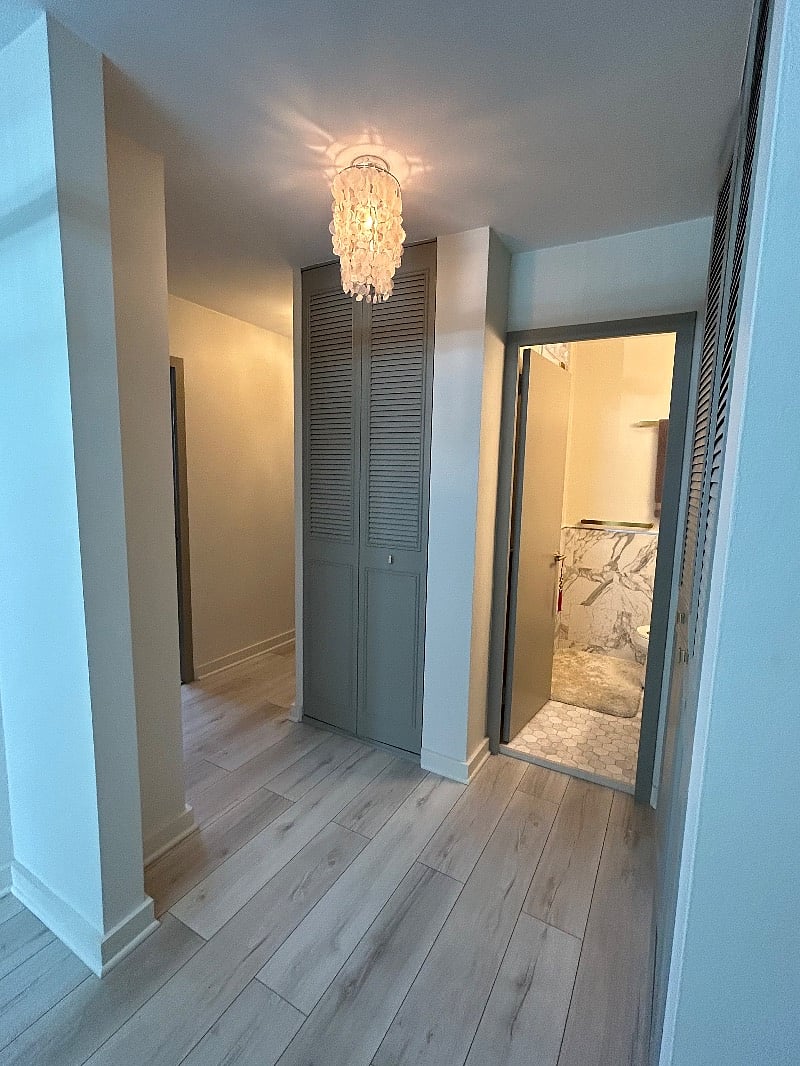 hallway towards your room and private bathroom