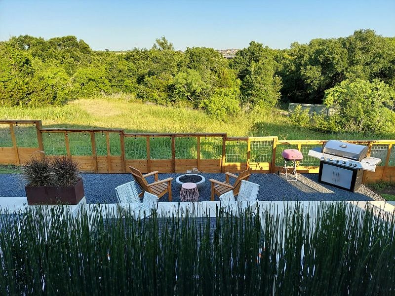 lower patio and greenbelt view 