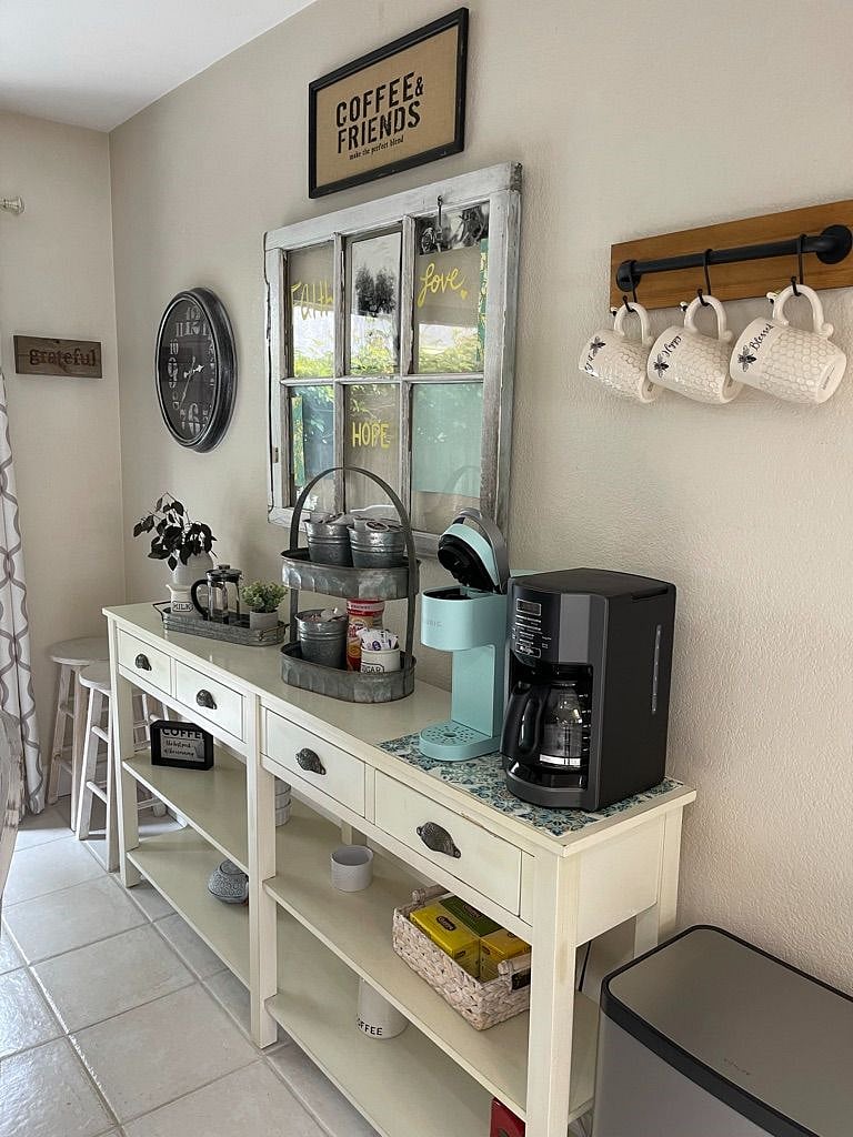 Our coffee bar will get you going in the morning...