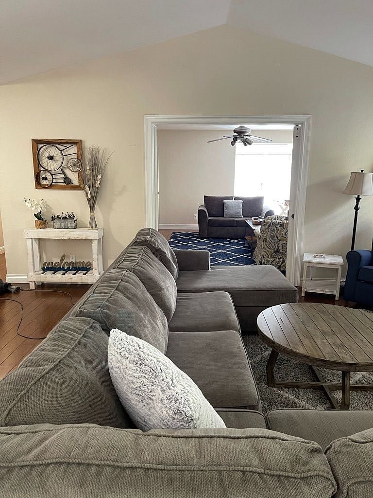 We have two separate gathering areas, the living room with the fireplace, great for conversation, and the family room with the Entertainment center. Great for relaxing.