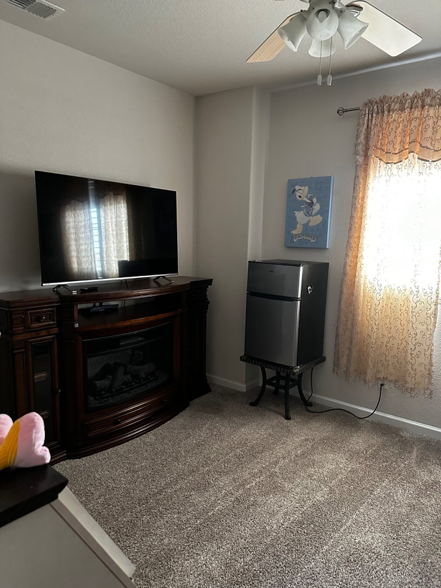 Private living space with smart TV