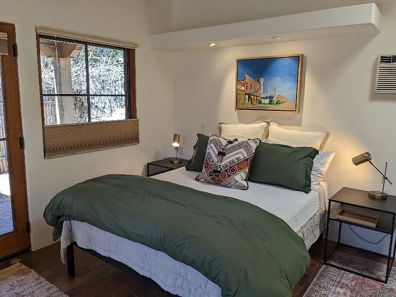 Queen bed with side tables