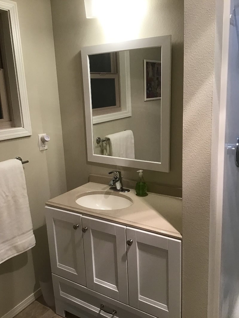 Roomy new bathroom.