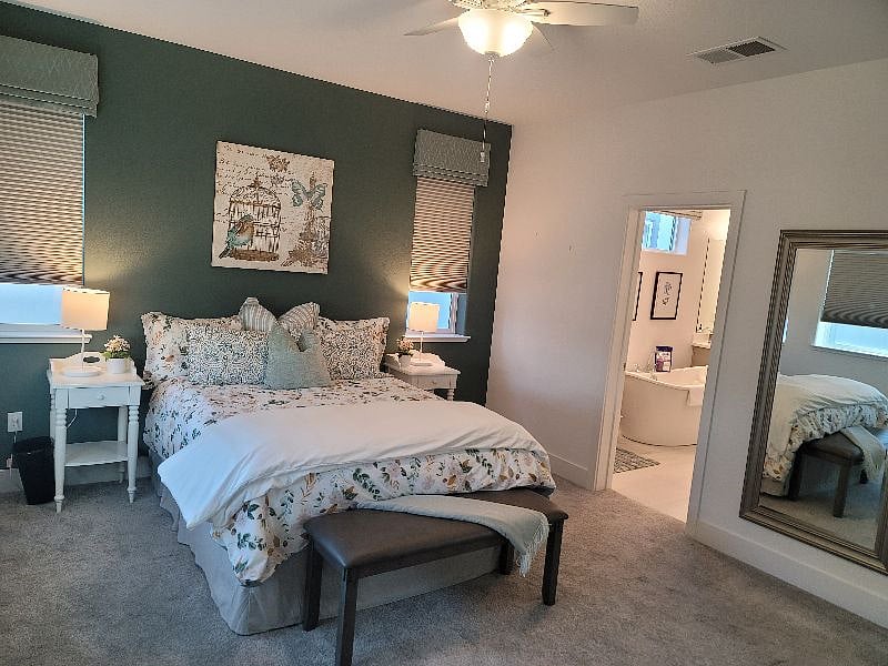 Master bedroom suite with walk-in closet