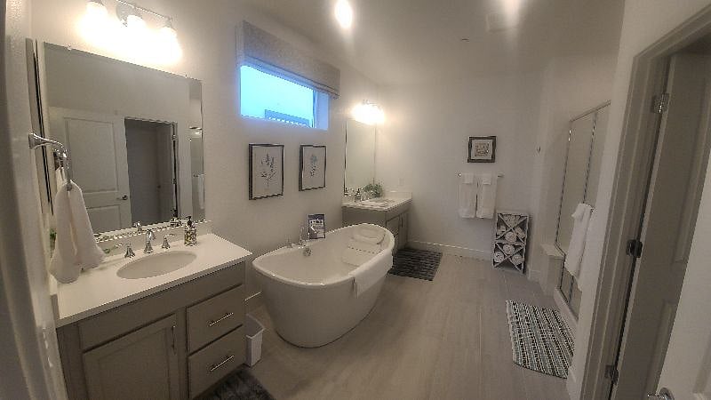 Master bath with extra deep bathtub