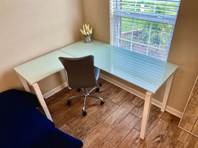 Dedicated workspace with desk and chair