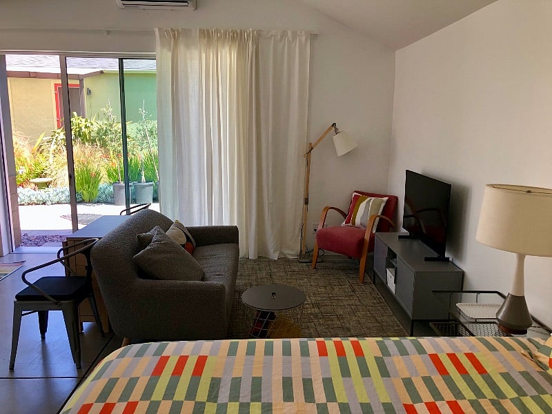 Flat screen Smart TV. Reading nook. Privacy curtains.