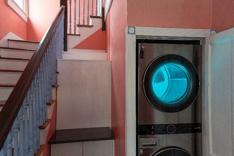 The Washer and Dryer are located in the entry hall.