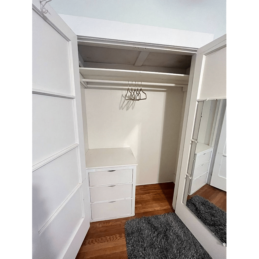 Closet space and drawers in both bedrooms