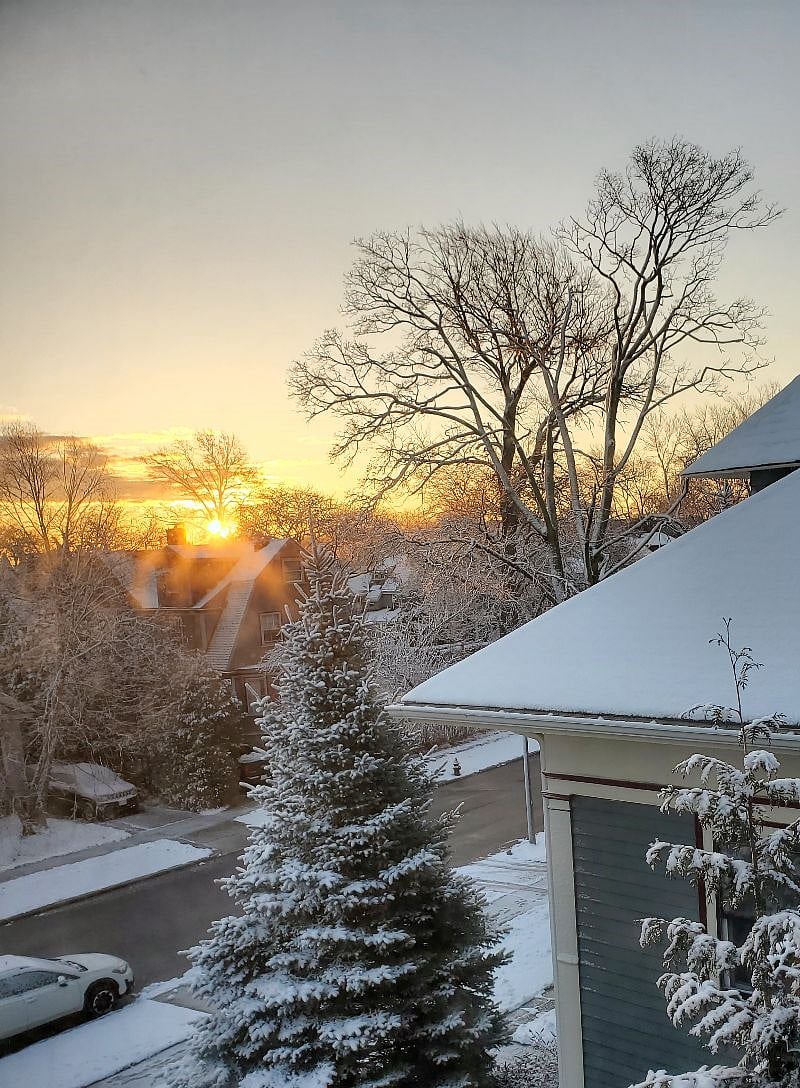 Sunrise view from living room