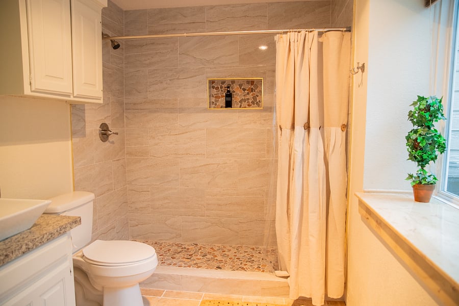 Master Bath, newly installed walk In shower