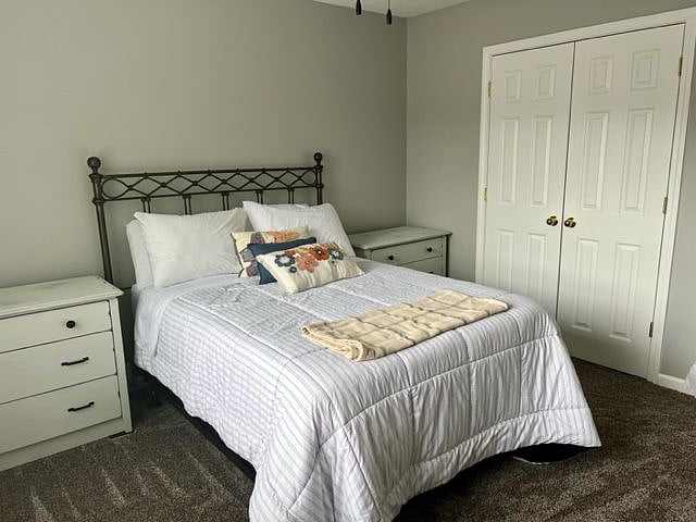 Bedroom #2 fully furnished w/ double bed and 2 3-drawer dressers, one on each side of the bed to serve also as night stands.