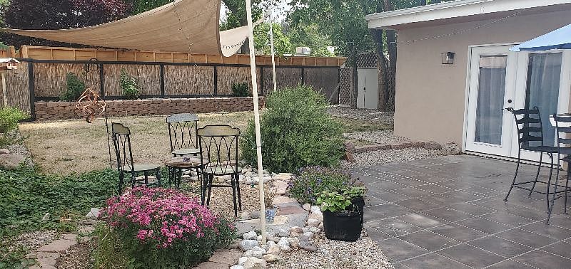 Back patio and yard