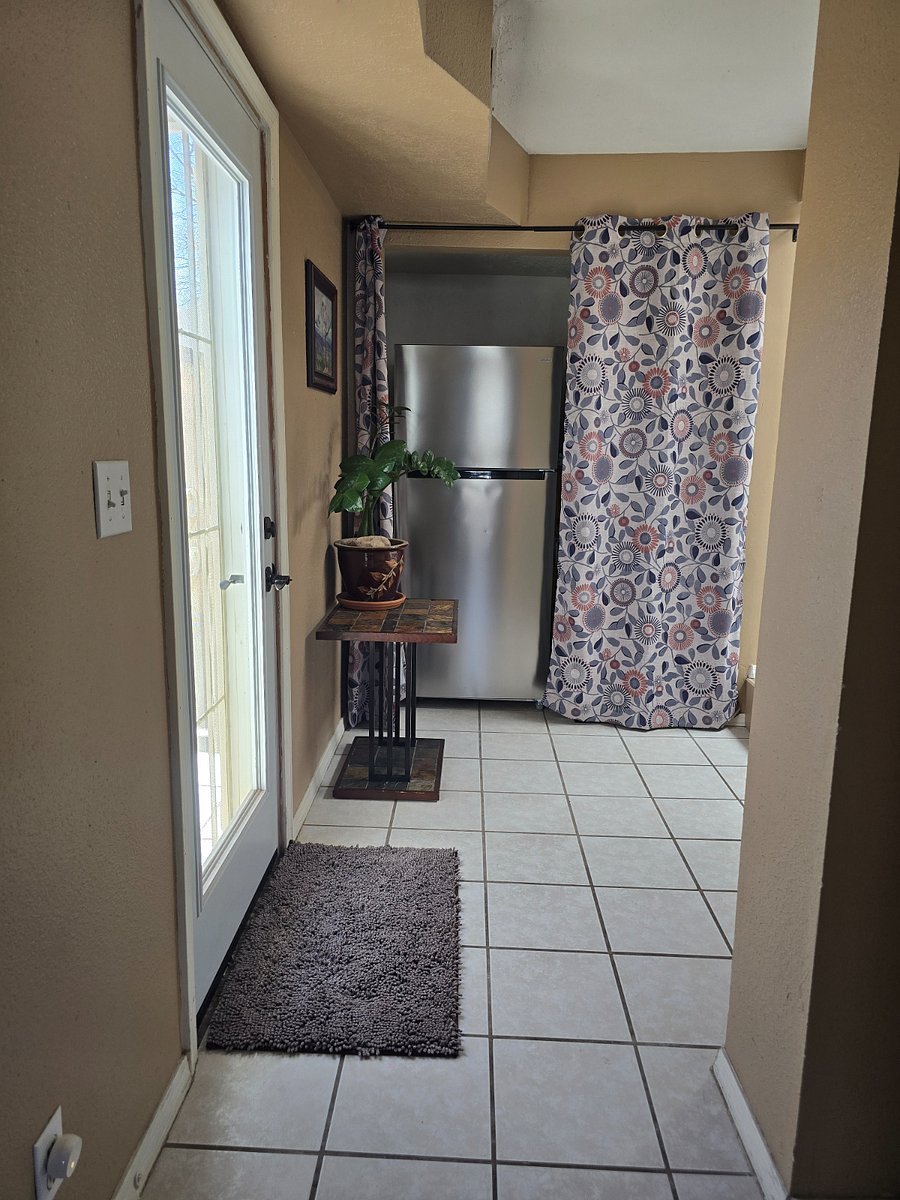 Hallway, semi-private entrance and individual refridgerator for bedroom 2