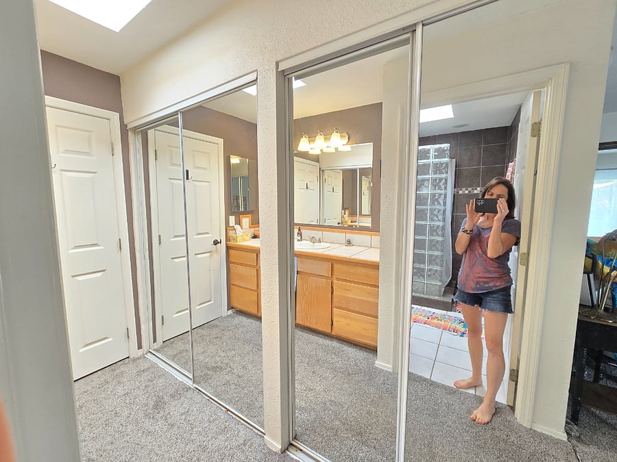 2 Mirror Door Closets in Bedroom 3