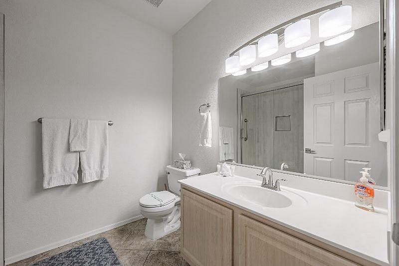 Second bathroom has tub & shower