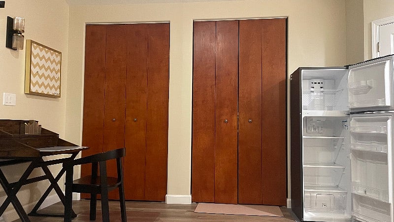 Good sized fridge/freezer for your exclusive use. There is extra freezer space in the garage for the tenant's use if needed.