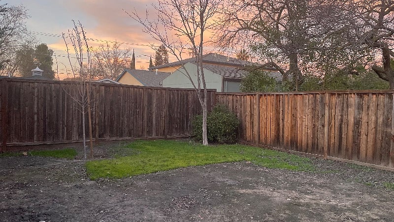 Backyard as seen from the rental - Landscaping is a future project....