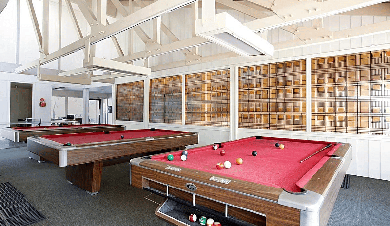 Clubhouse with pool tables
