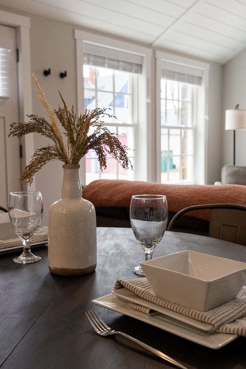 Looking toward the living area from the dining table