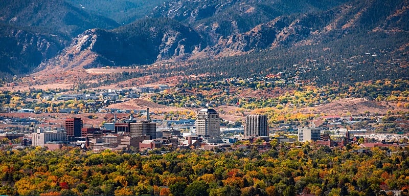 Downtown Colorado Springs in the fall