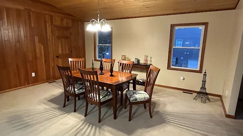 Dining room off the kitchen and the living room for open-concept entertaining.