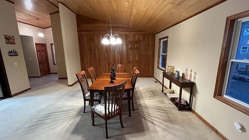 Dining room with service for 8 provided.