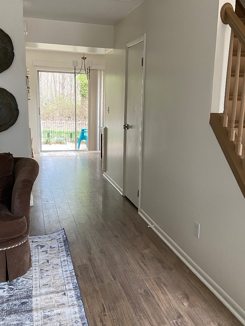 Hall between living room and dining, kitchen