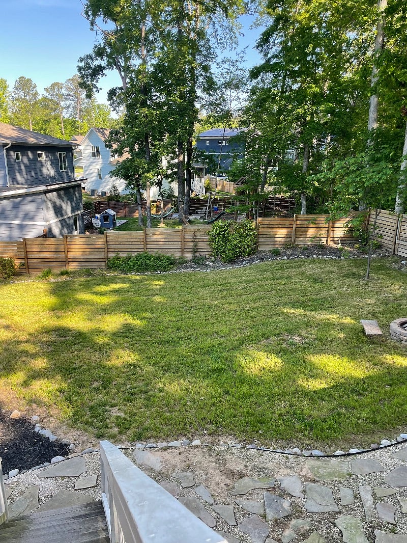 backyard, view from porch of studio.