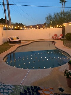 Swimming Pool with Cafe Lights