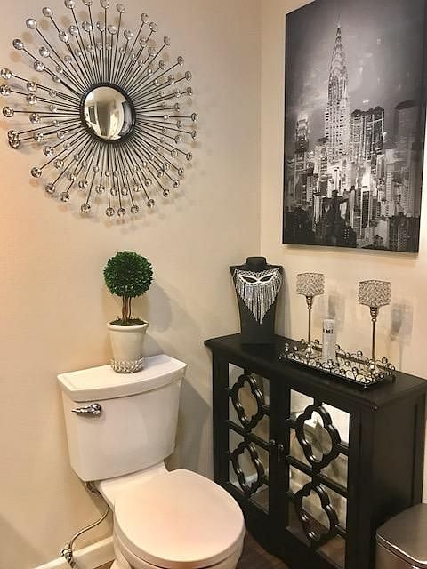 Enjoy a bit of bling in the primary bathroom!