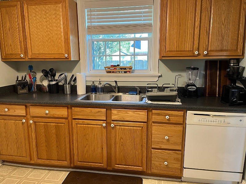 Kitchen includes blender, 12 pot drip coffee maker, typical kitchen appliances and plenty of plates/pots/pans/bowls and silverware
