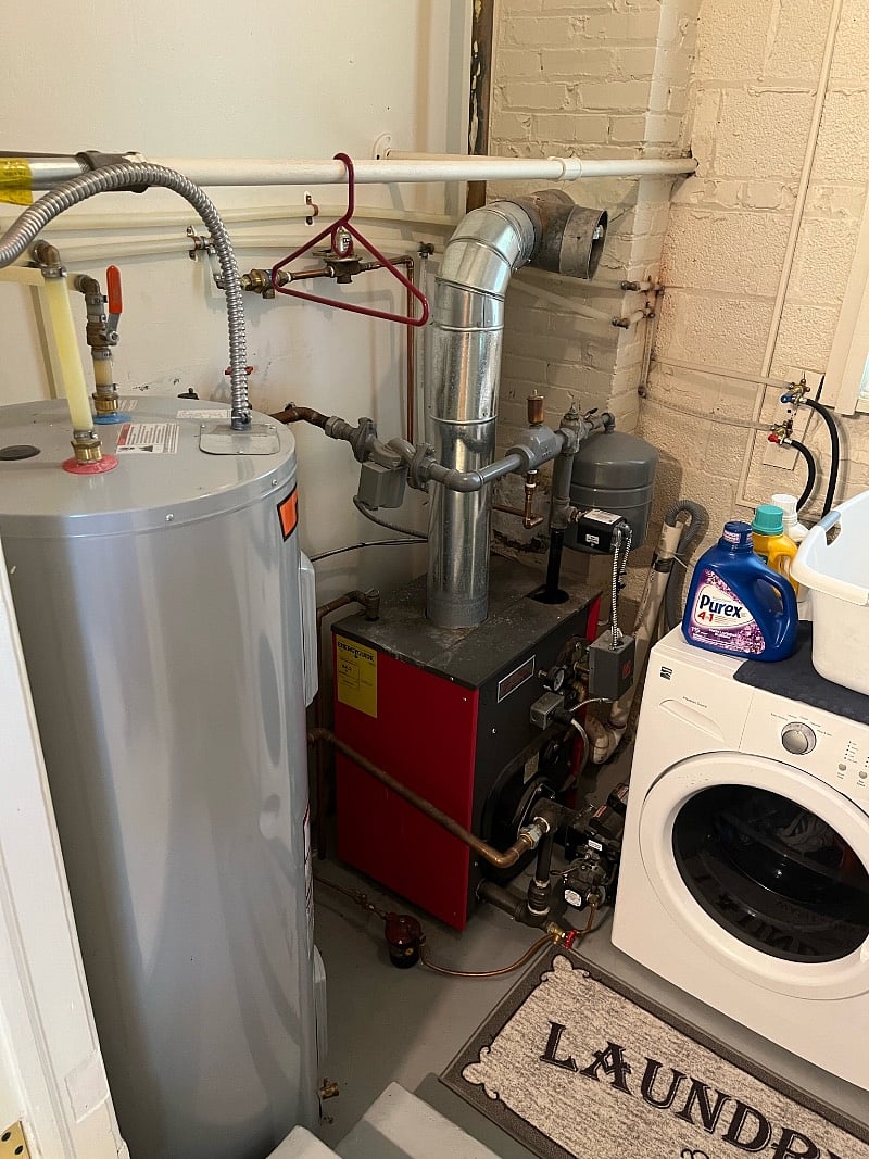 hot water heater and boiler system (used for radiator heat in the winter)