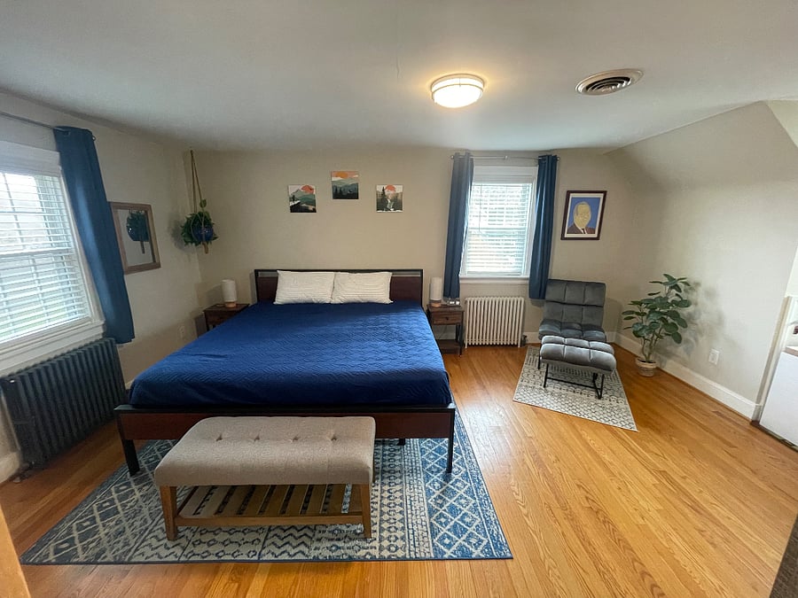 Master bedroom with king bed