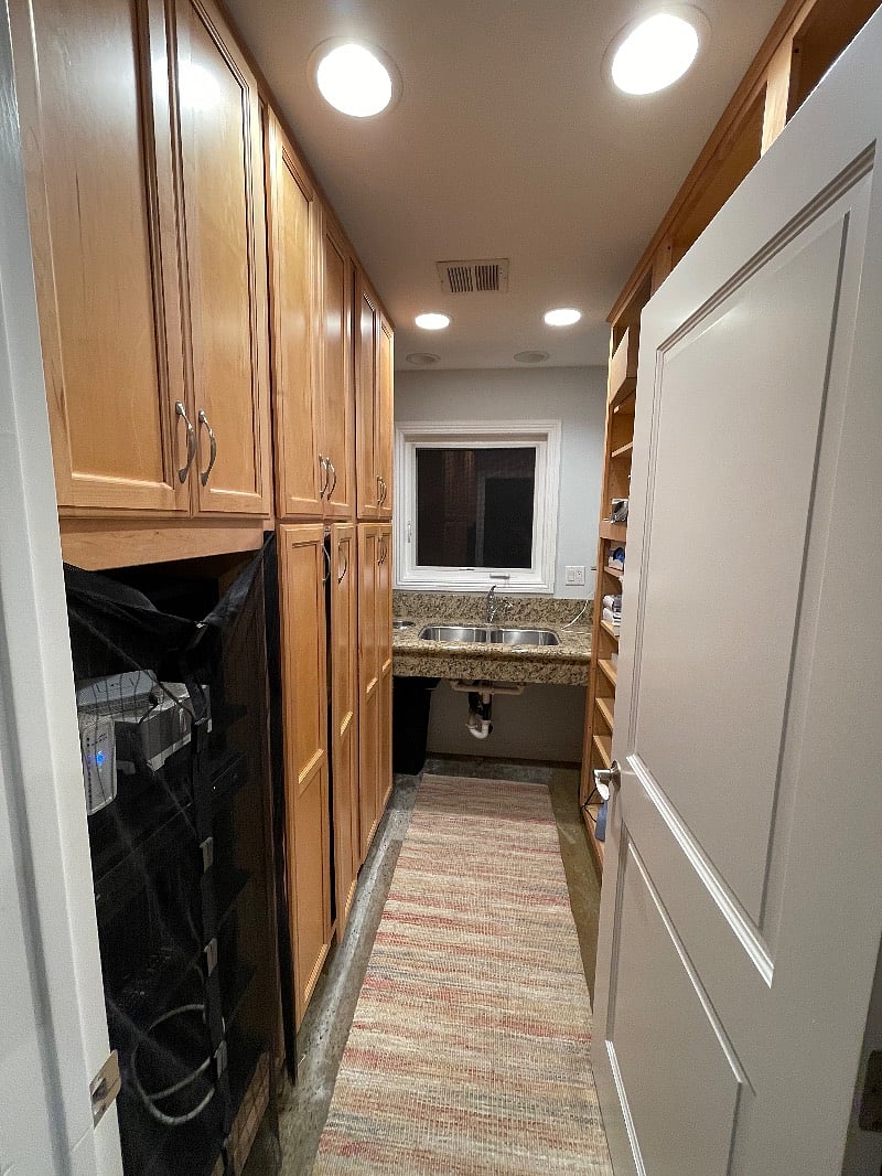 Kitchenette and closet area
