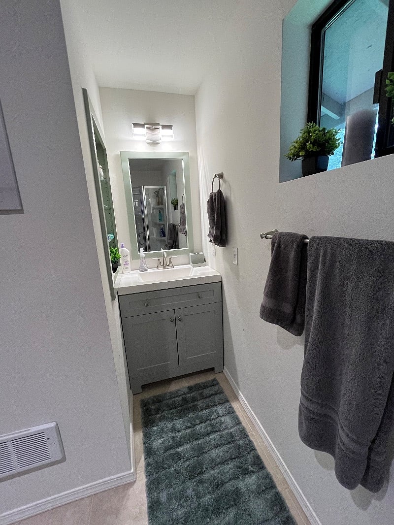 new vanity and light fixture