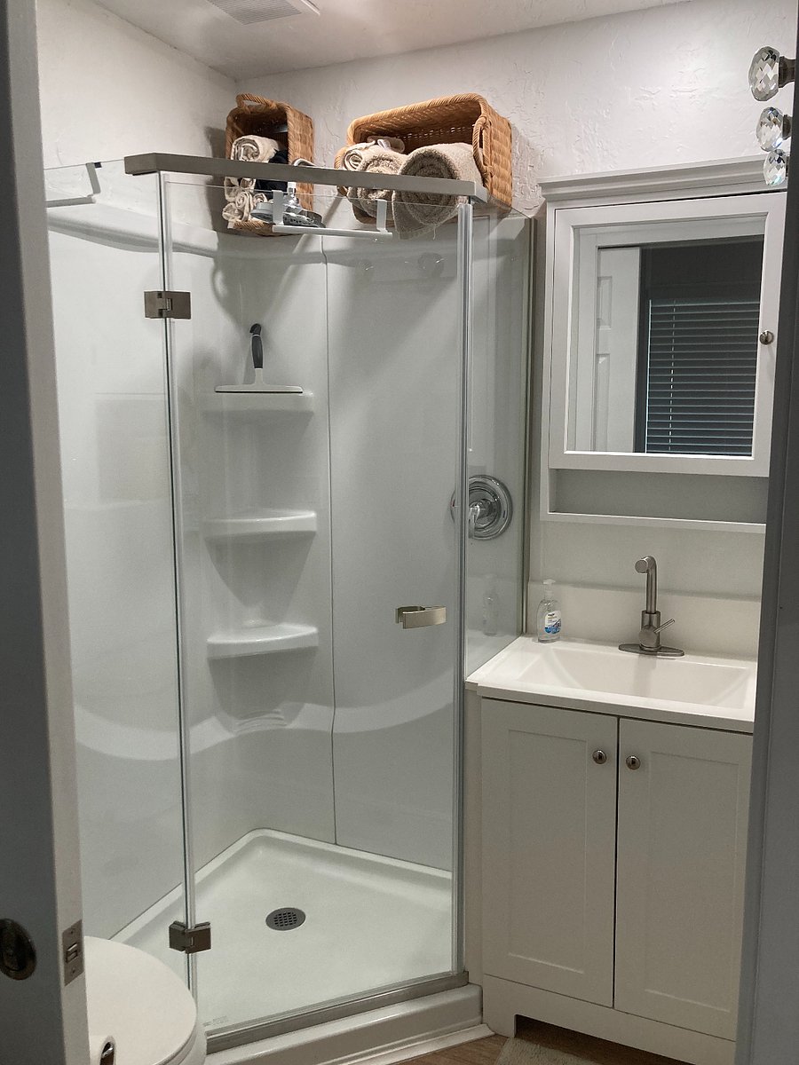 Shower, sink & medicine chest storage