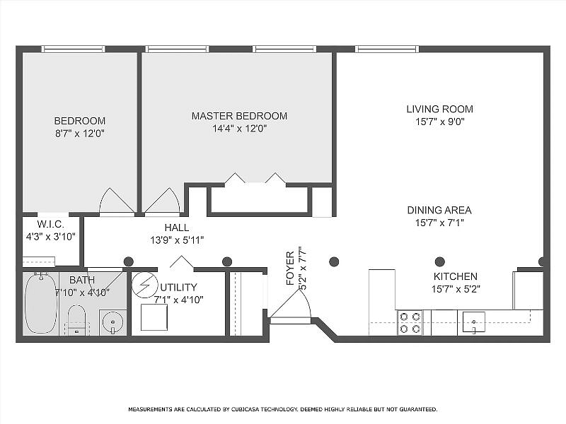 Floor plan of unit #2J
