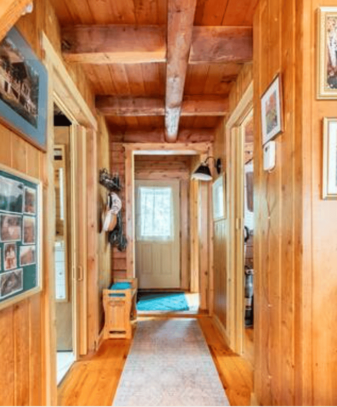 Back hall entry into the cabin