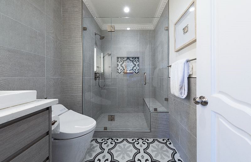 Primary bathroom has walk-in shower, heated floors and Toto washlet toilet
