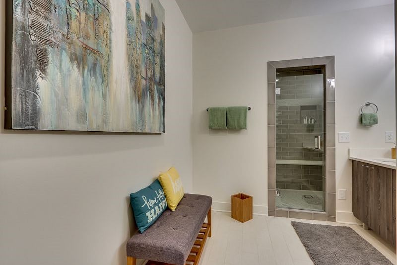Large Master Bathroom. Seating area