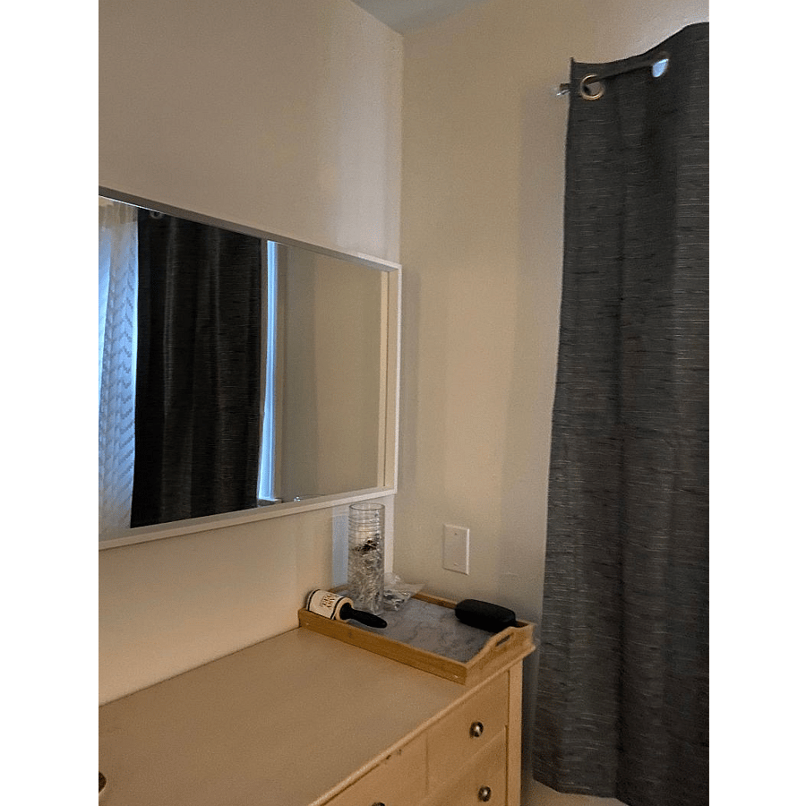Plenty of storage with chest of drawers, under the bed containers and a large full length closet for you hanging wardrobe