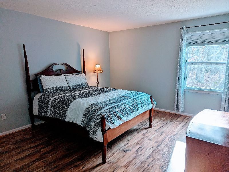 Black out blinds and curtains allow you to get your best rest any time of day. Tv recently added to bedroom with streaming ability!