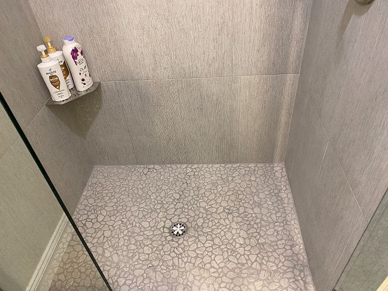 Stone shower floor
