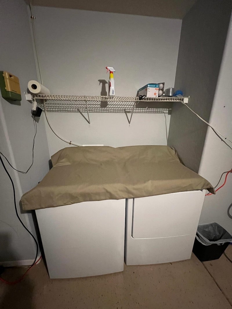 Garage laundry area