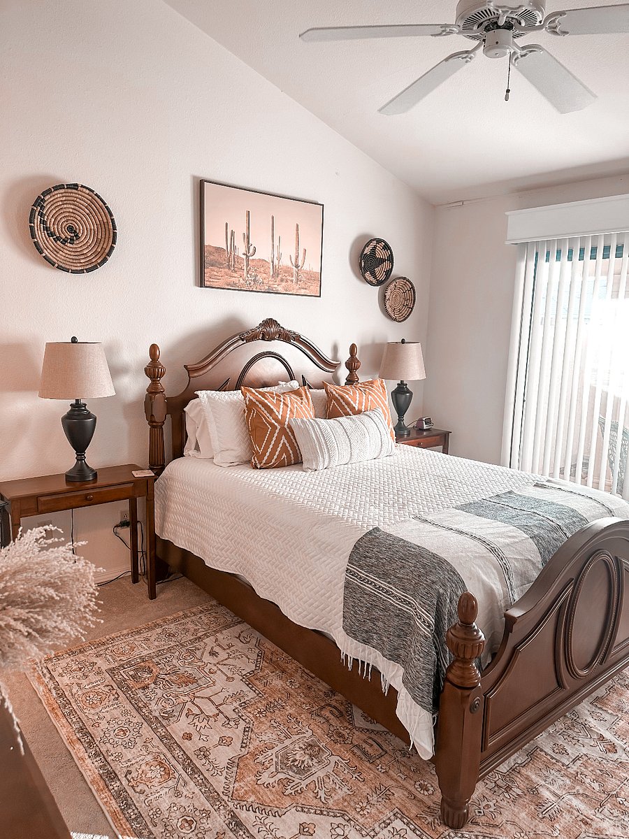 Our primary bedroom features a comfortable queensize bed designed for a restful nights sleep, along with plenty of closet space to keep your belongings organized and out of sight.