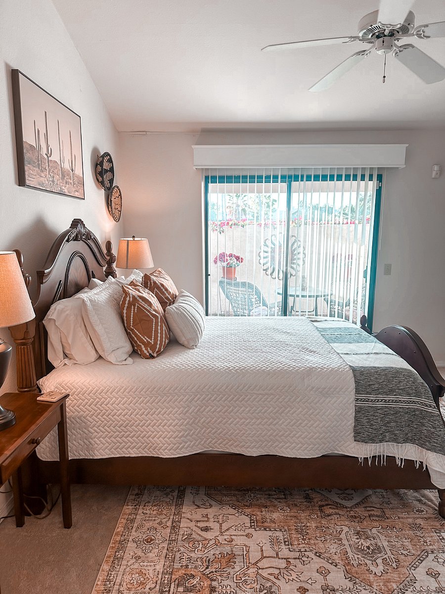 A small private patio extends off the roomperfect for sipping your morning coffee or unwinding in the evening with a glass of wine.