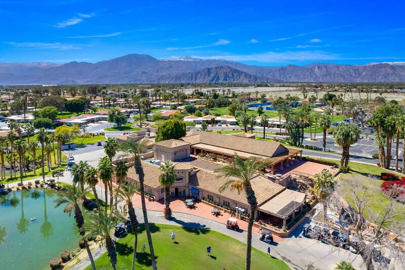 From an aerial perspective, the Golf Center and Bar & Grille stand out as a vibrant hub within the community.