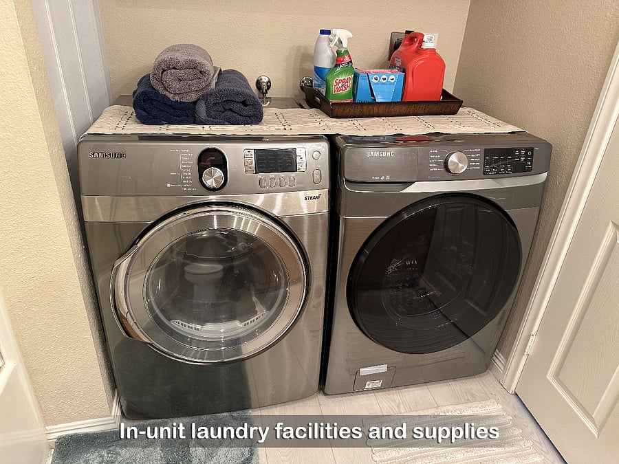 Guests are free to use the in-unit laundry facilities and supplies
