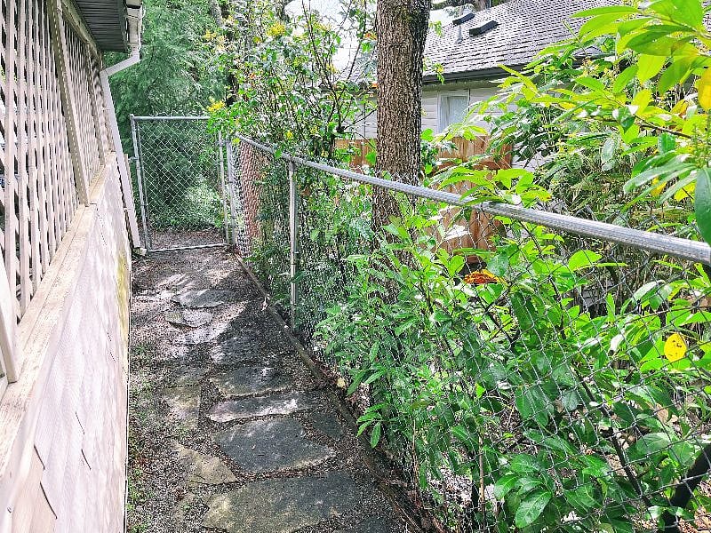 Private path to unit entrance